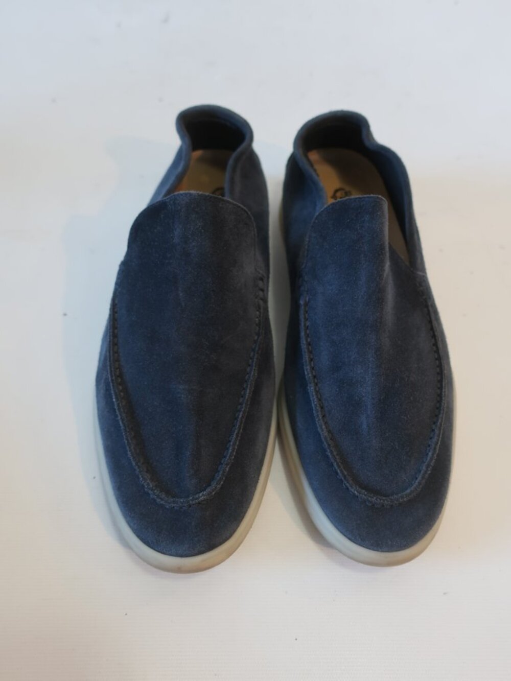 Authentic Mens Loro Piana Blue 1-Suede Summer Walk Slip-On Loafer Shoes 41 US/8
